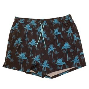 SurfCuz Palm Tree Swim Trunks Quick Dry Beach Shorts‎ Summer Men's Size XXL
